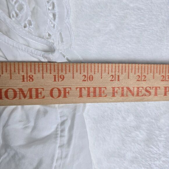 Madewell NWT Eyelet Flutter Sleeve Cotton Blend Women Top Size Small Square Neck - Picture 10 of 16